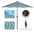 thumbnail image 4 of Outdoor Patio 8.7-Feet Market Table Umbrella with Push Button Tilt and Crank, Red Stripes With 24 LED Lights, Outdoor Umbrella for Garden, Deck, Backyard, Pool and Beach, Blue Stripes, 4 of 7