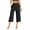 Black, variant on Womens Pants Yoga Wide Leg Capris High Waist Capris Pants Soft with Pockets Army Green Womens Trousers M