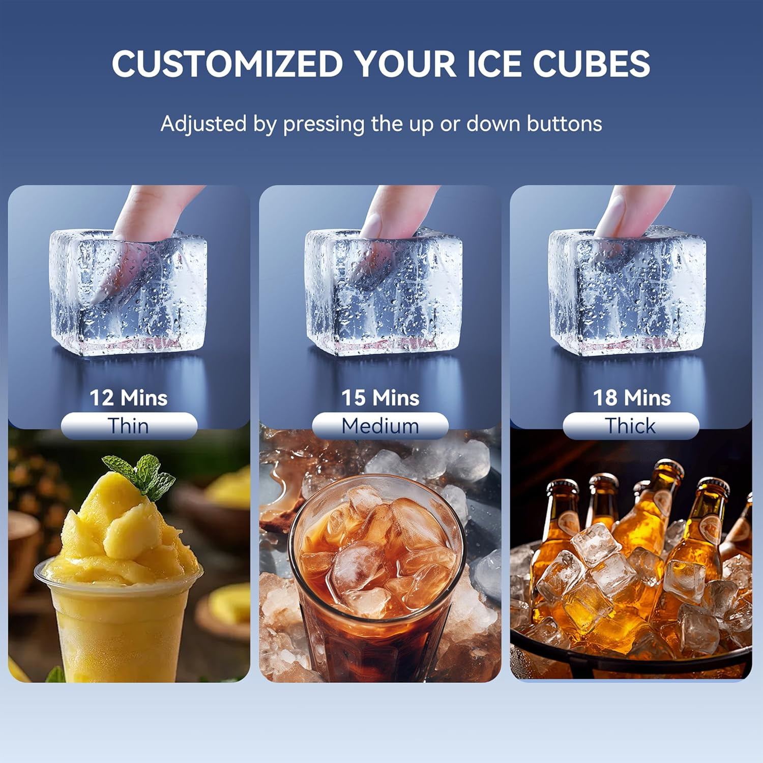 Coolski Commercial Ice Maker, 200 lbs/24H Under Counter Ice Machine, 35 lbs Bin