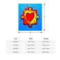 thumbnail image 3 of Vibrant Flannel Blanket with Colorful Puzzle Piece Design & Bold Heart - Soft Cozy Perfect for Sofa Travel Bed & Chair, 3 of 5