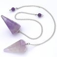 thumbnail image 2 of Natural Amethyst Crystal Pendulum 12 Facet Reiki Charged, 2 of 11