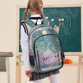 thumbnail image 7 of FORMRS Unisex School Backpack 17" Student Travel Bag with Laptop Compartment, Purple Forest Scene, 7 of 7