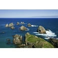 thumbnail image 2 of Flaherty, Dennis 32x23 White Modern Wood Framed Museum Art Print Titled - New Zealand, South Is Seascape from Nugget Point, 2 of 4