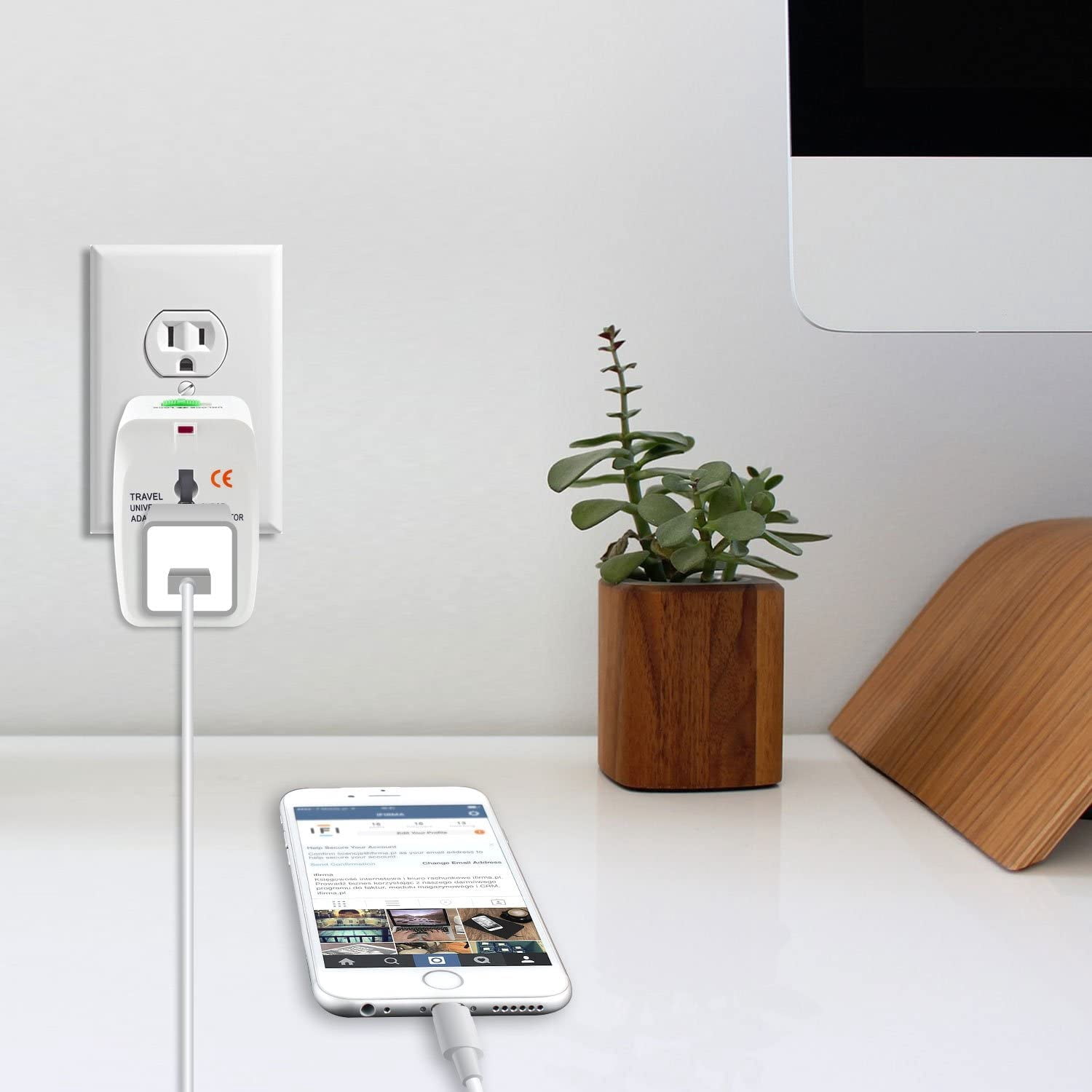 2 Pack Universal Travel Portable Worldwide Power Adapter Converter All in One International Out of Country Travel Wall Plug for Input in USA EU UK France Italy Australia India Outlets
