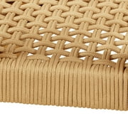 Better Homes & Gardens Vista Woven Coastal End Table, 18 in Round, Light Honey
