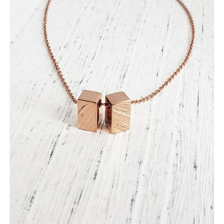 Gifts for Grandma, Mom, Granddaughter, Grandmother, Daughter, Mothers Day,  Birthday, Rose Gold 3 Cube Jewelry with Gift Box [Multi-Color Cube