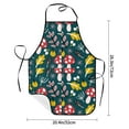 thumbnail image 2 of Yiaed Cartoon Leaf Mushroom Red Print Kitchen Apron with Hand Wipe Pockets,Big Pocket,Aprons for Women with Pockets, Waterproof for Cooking Baking, 2 of 7
