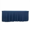 BalsaCircle 6 ft Fitted Navy Blue Premium Spandex Rectangle Tablecloth ...