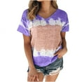 thumbnail image 1 of Hauts d'Été Décontractés Mode Femme Blouse à Col en V Imprimée Manches Courtes T-Shirt Hauts d'Été Machine à Imprimer T-Shirt, 1 of 5