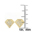 thumbnail image 4 of West Coast Jewelry Women's Micro Pave Crystal Diamond-Shaped Gold Tone Stud Earrings, 4 of 4