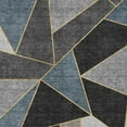 thumbnail image 5 of 9' X 12' Blue Charcoal And Gray Geometric Washable Indoor Outdoor Area Rug, 5 of 5