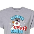 thumbnail image 3 of Frosty The Snowman - Christmas - Always Chill - Juniors Cropped Cotton Blend T-Shirt, 3 of 5