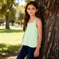 thumbnail image 2 of Eltusu Girls Tank Tops, Breathable Striped Summer Crewneck Sleeveless T-Shirts Green Size 4-5 T, 2 of 7