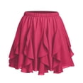 thumbnail image 4 of Unir Women Multi-Layer Ruffle Tiered Flowy Mini Chiffon Skirt Elastic High Waist Pleated Summer Beach Casual Bottom 1PC S-XXL Plus Size Friendly, 4 of 4