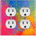 thumbnail image 1 of Metal Light Switch Plate Cover Colorful Paint Splash Art Wallpaper WAL024, 1 of 13