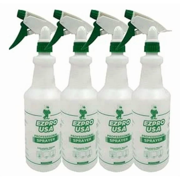 24 Oz Empty Spray Bottle Plastic, Commercial Household Water, Green, 4 Pack