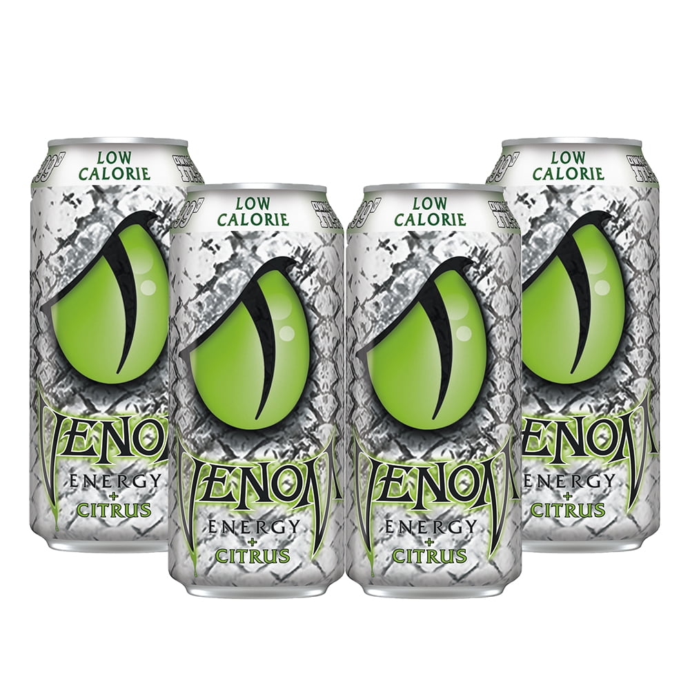 (4 Pack) Venom Citrus Energy Drink, 16 fl oz
