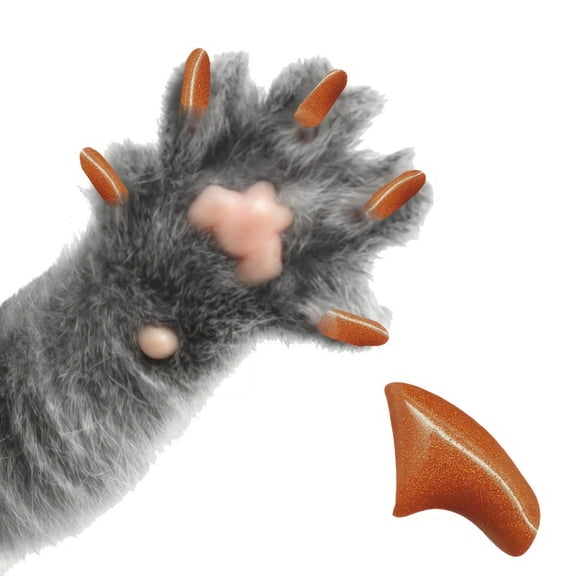 Pretty Claws Elemental Bronze Nail Caps for Cats - Medium Size - 60 Pack ~ Stylish