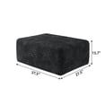 thumbnail image 2 of Sailvan Ottoman, Foot Stool Sofa Ottoman for Living Room & Bedroom, No Assembly Required, Plush Corduroy Fabric, Black, 2 of 6
