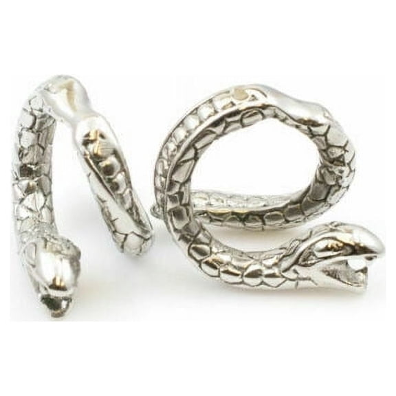 Pair of Ear Tapers with Snake Design Surgical Steel 8g - Sold as a pair