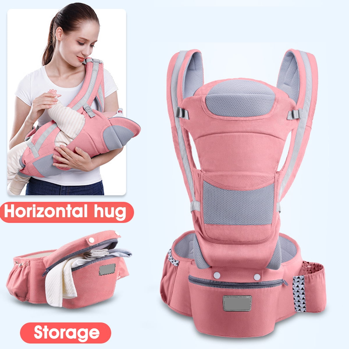 Baby Carrier 15 in 1 Convertible Ergonomic Baby Carrier with Kangaroo Bag Breathable Front Facing Baby Carrier Infant backpack Pouch Wrap Baby Sling for Newborns Walmart