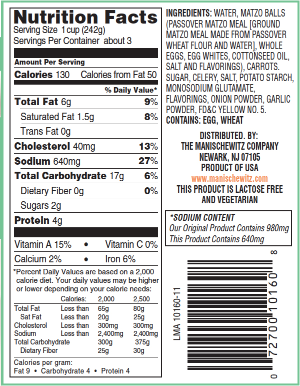 Manischewitz Matzo Ball Soup Nutrition Facts Nutrition Pics