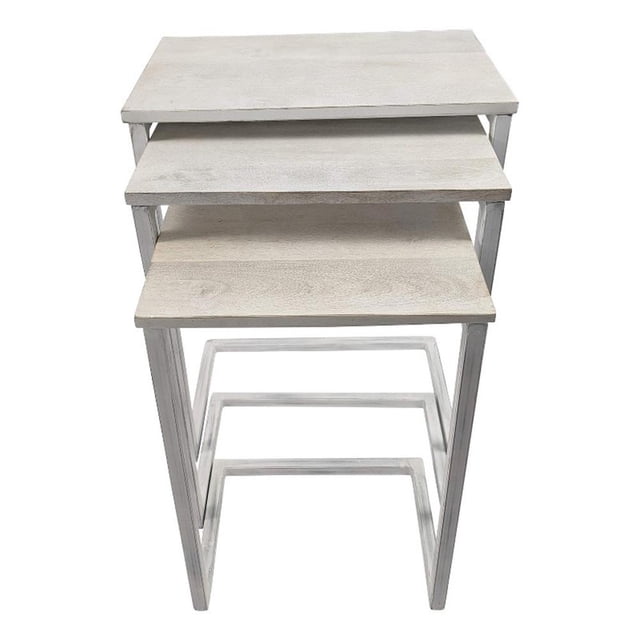 Carolina Classics Ensemble de Tables Gigognes Addison, Fini Blanchi