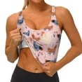 thumbnail image 4 of Haiem Funny Chicken Pattern Womens Sports Bra - U Neck Padded Low Impact Yoga Bra Workout Crop Top Gym Moisture-Wicking Workout Vest -X-Large, 4 of 9