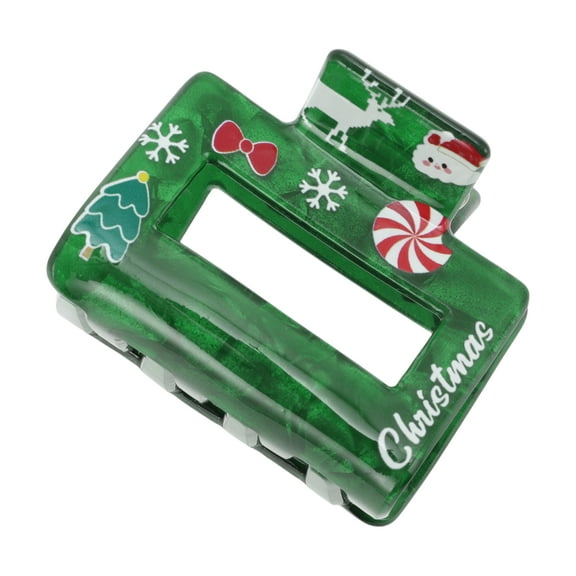 Unique Bargains 1 Pc Christmas Hair Clips Elk Tree Hairdo Clip for Christmas 1.97"x1.77"x1.77" Green
