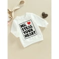 thumbnail image 2 of Aunavey Toddler Baby Boys Girls Valentine's Day Sweatshirt MR. Steal Your Heart Pullover Spring Clothes Top, 2 of 7