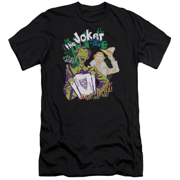 Batman Its All A Joke Premium Canvas T-Shirt Adult Slim Fit 30/1 Black