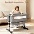 thumbnail image 3 of Baby Bassinet, 3-Level Adjustable Height with Wheels & Storage Basket, Breathable Mosquito Net,for Newborns and Infants,Light Gray, 3 of 11