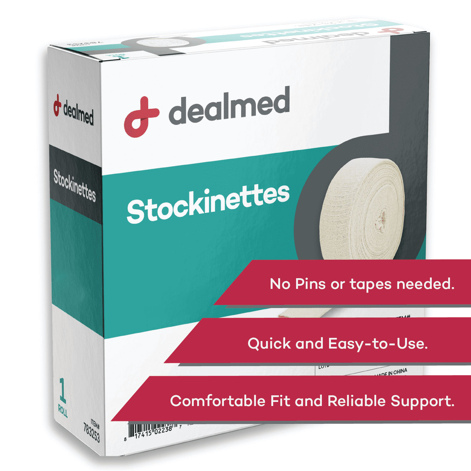 Dealmed 4" Cotton Stockinette | Tubular Knitted Constructed Sleeve for Skin Protection and Keep Dressings in Place (Pack of 6)