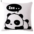 thumbnail image 2 of CNKOO Cartoon Panda Print Linen Square Pillow Case Cushion Throw Cover Home Sofa Decor, 2 of 7