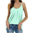 thumbnail image 2 of Lolmot Womens Camisoles and Tanks, Womens Summer Casual V-Neck Adjustable Spaghetti Strap Cami Loose Fit Pleated Tank Tops Vest Blouse Summer Solid Color Basic Tank Shirt, 2 of 5