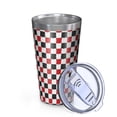 thumbnail image 2 of 16oz Tumblers Red Black White Checkered Pattern Stainless Steel Vacuum Insulated Double Wall Travel Tumbler Cups Mug with Lid and Straw,Cleaning Brush for Coffee,Tea, 2 of 4