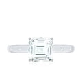 thumbnail image 4 of Rosec Jewels Asscher Cut Moissanite Solitaire Ring for Women (7 mm, 2.25 CT, D-VS1 Quality), 10K White Gold, US 3.00, 4 of 8