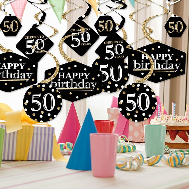 Big Dot of Happiness Adult 50th Birthday - Gold - Birthday Party Hanging  Decor - Party Decoration Swirls - Set of 40 - Walmart.com