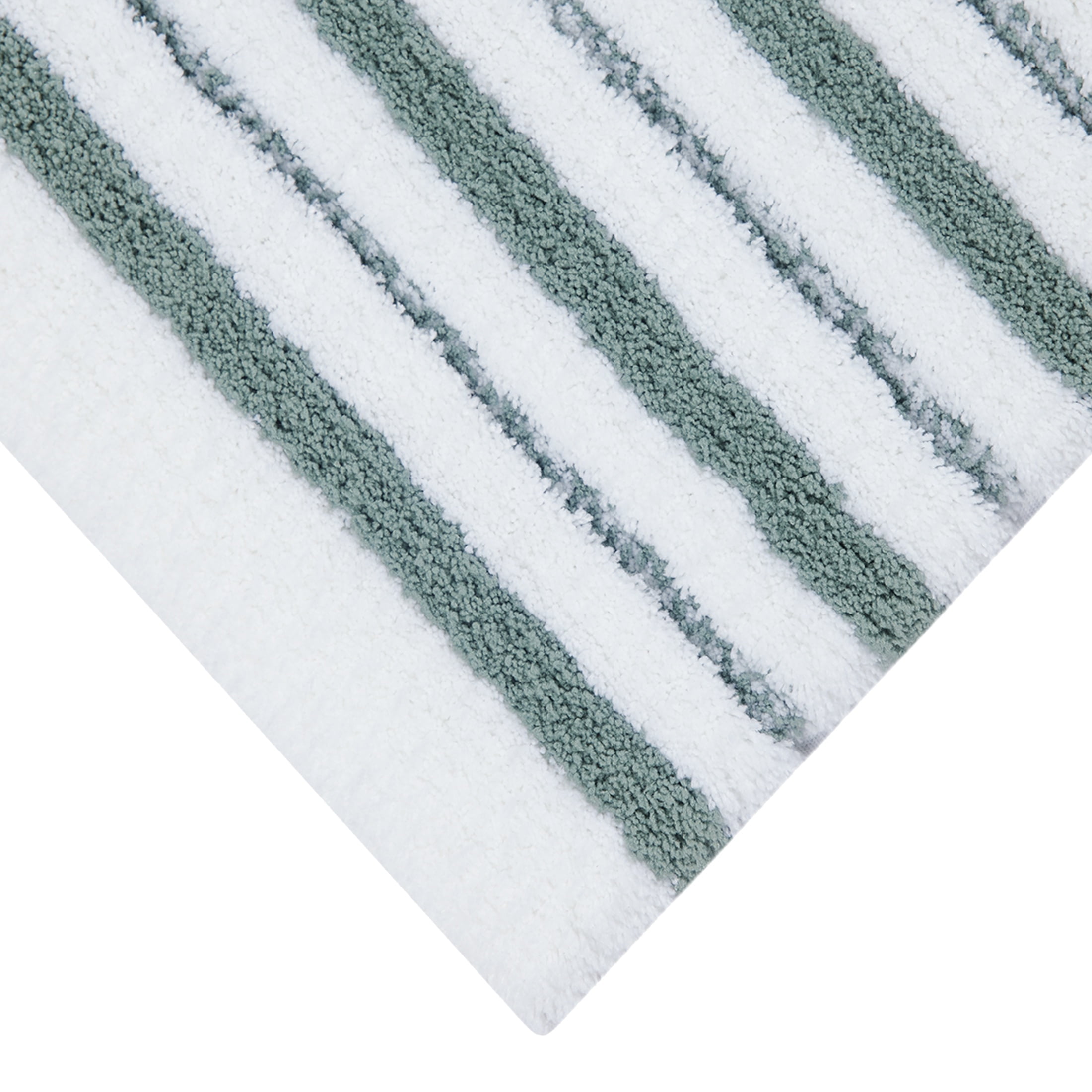Better Homes & Gardens Signature Soft Tufted Stripe Bath Rug, Nimbus Blue & White, 20" x 34"
