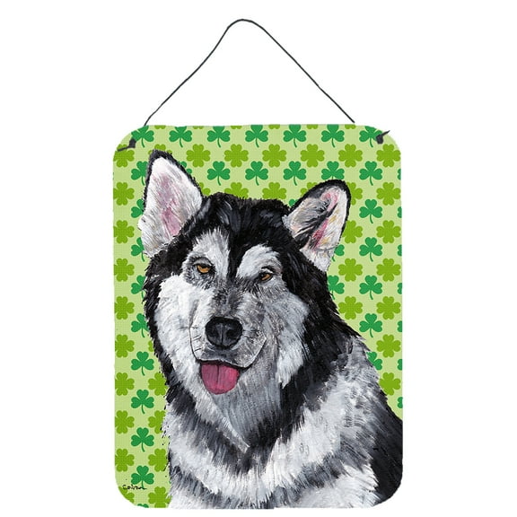 Alaskan Malamute St. Patrick's Day Shamrock Wall or Door Hanging Prints