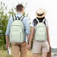 thumbnail image 4 of Disketp Pistachio Green Checkboard Mochila de Lona Estampada, Mochila Escolar de Viaje Ligera para Estudiantes y Portátil-Small, 4 of 5