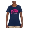 thumbnail image 2 of I Wear Pink for My Aunt Survivor Awareness Womens Graphic T-Shirt, Navy, Medium, 2 of 3