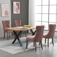 thumbnail image 3 of Pink Tufted Velvet Upholstered Chair Set of 2 for Dining Room, Bedroom, Living Room, 3 of 8
