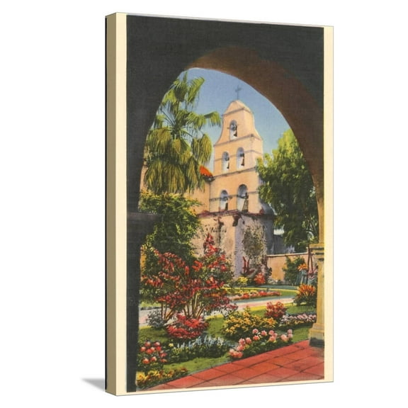 Art.com Grounds, Old Mission de Alcala, San Diego, California Stretched Canvas Print Wall Art, 16" x 24"