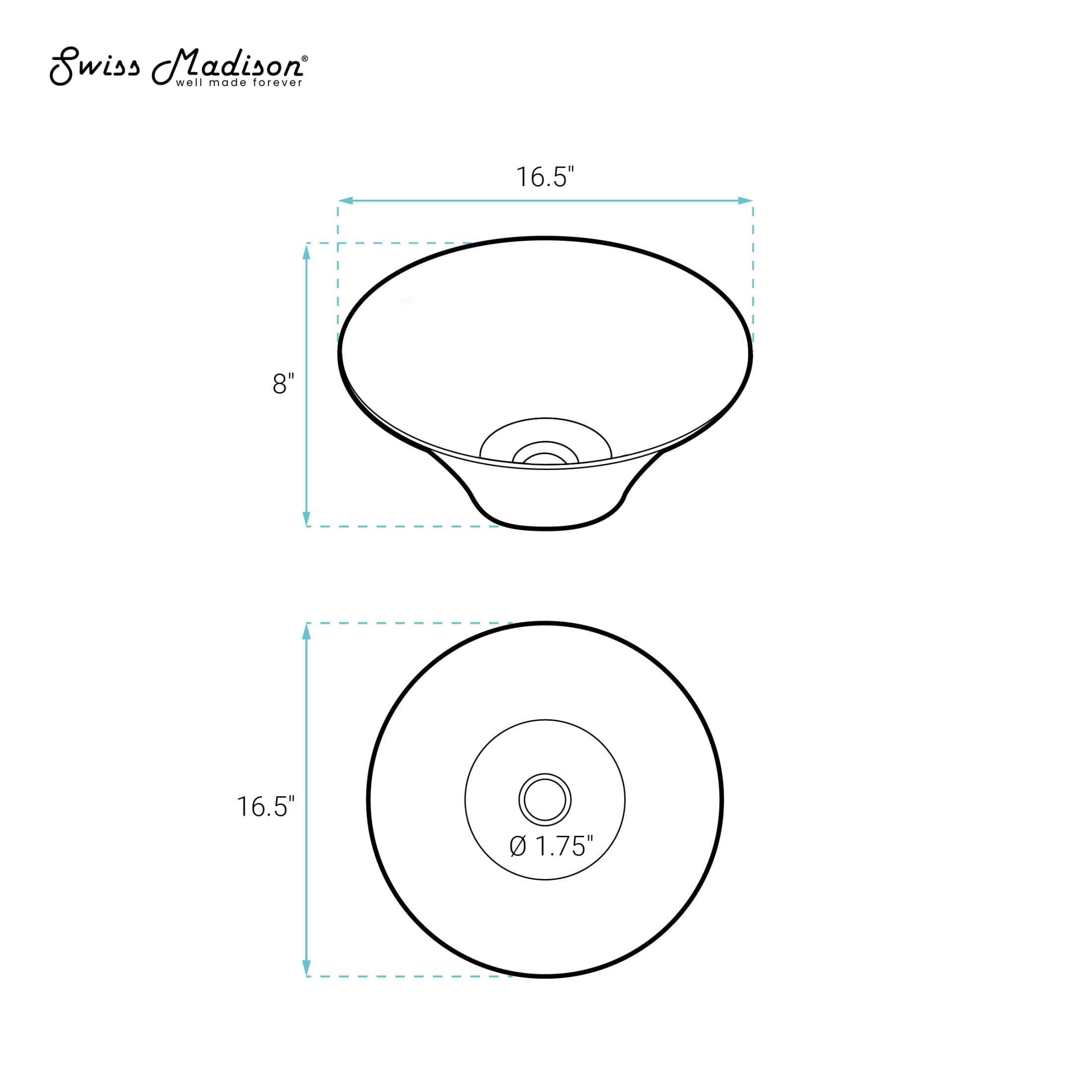 Ivy 16.5" Round Vessel Sink in Matte Black