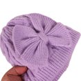 thumbnail image 4 of ITFABS Kids Woolen Hat, Solid Color Bowknot Knitted Cap Earmuffs Hat Beanie, 4 of 9