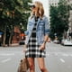 thumbnail image 4 of Fotbe White And Black Plaid Vestido de Verano sin Mangas para Mujer – Vestido Midi Línea A, Estilo Camiseta Floral, Vestido Playero Casual y Fluido, 4 of 7