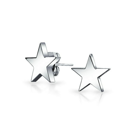 Simple Patriotic Celestial Star Stud Earrings For Men And Women Polished Finish Stainless Steel 10MM