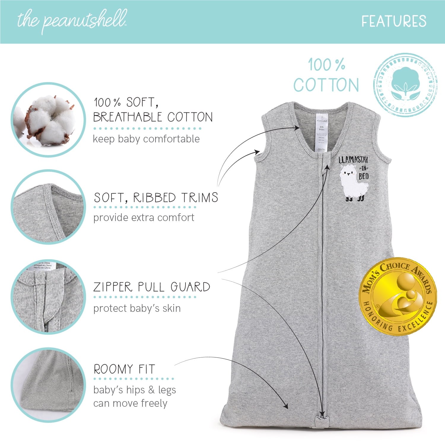 The Peanutshell Baby Sleep Sacks Wearable Blankets for Boys or