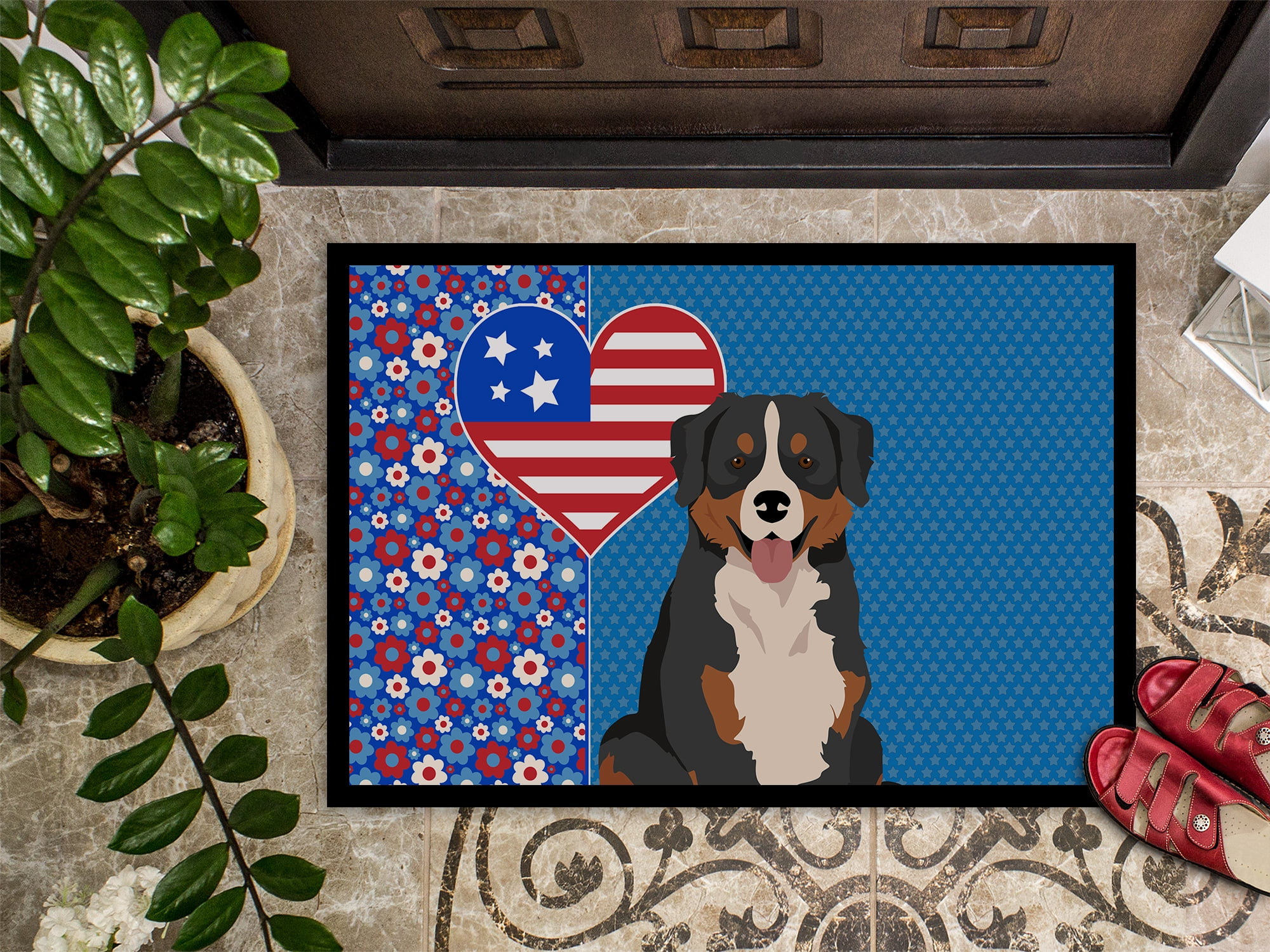 Bernese Mountain Dog Indoor or Outdoor Mat 24x36 36 in x 24 in